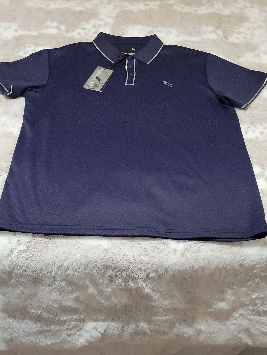 Unisex Navy Polo Shirt With Contrast Trim